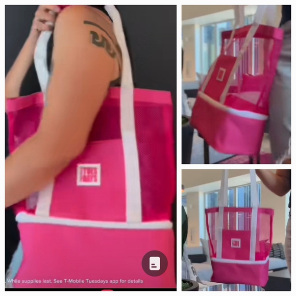 NEW T-Mobile Beach Cooler Tote Bag Insulated Mesh Drink Cold Carrier NIP - Picture 6 of 12